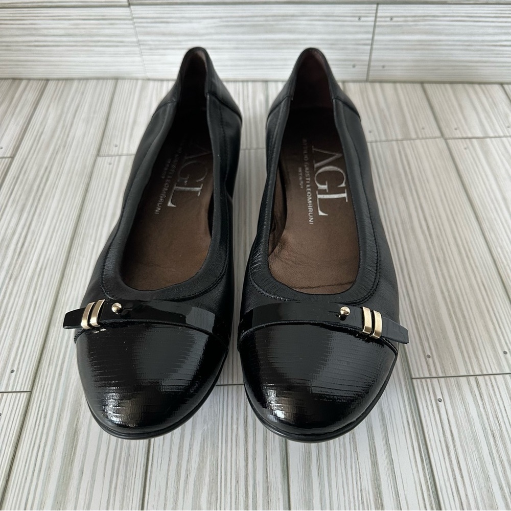 AGL Attilio Giusti Leombruni Womens Bella Patent Leather Ballet Flats - Picture 2 of 8